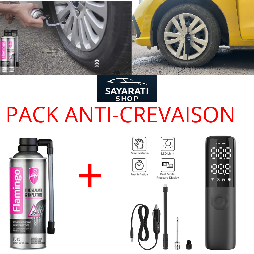 PACK( Compresseur gonfleur SMART + Flamingo anti-crevaison)