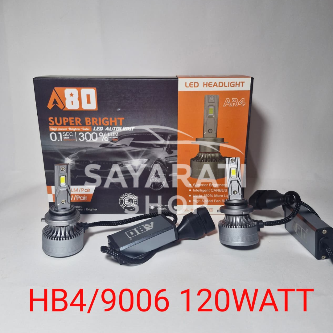 A80 HB4/9006 120WATT + VEILLEUSES LED CANBUS GRATUIT